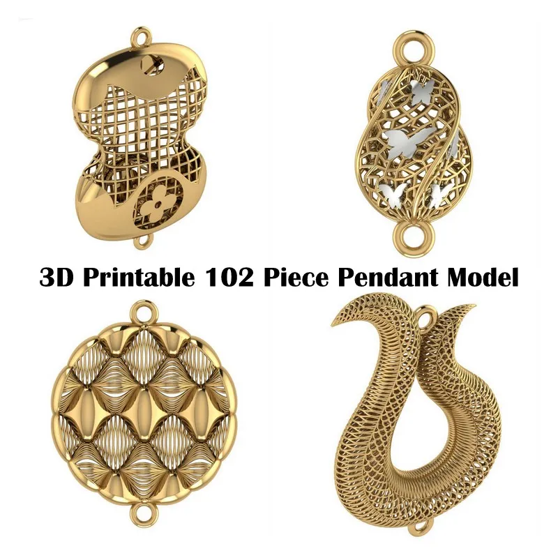 Image of 3D Printable 102 Piece Pendant Model