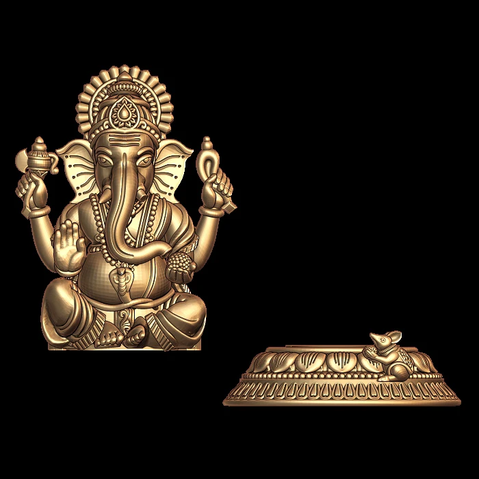 Lord Ganesh With Mushak 3D Model