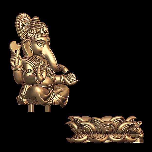 Ganesh Ji 3D Model | Seated On Lotus