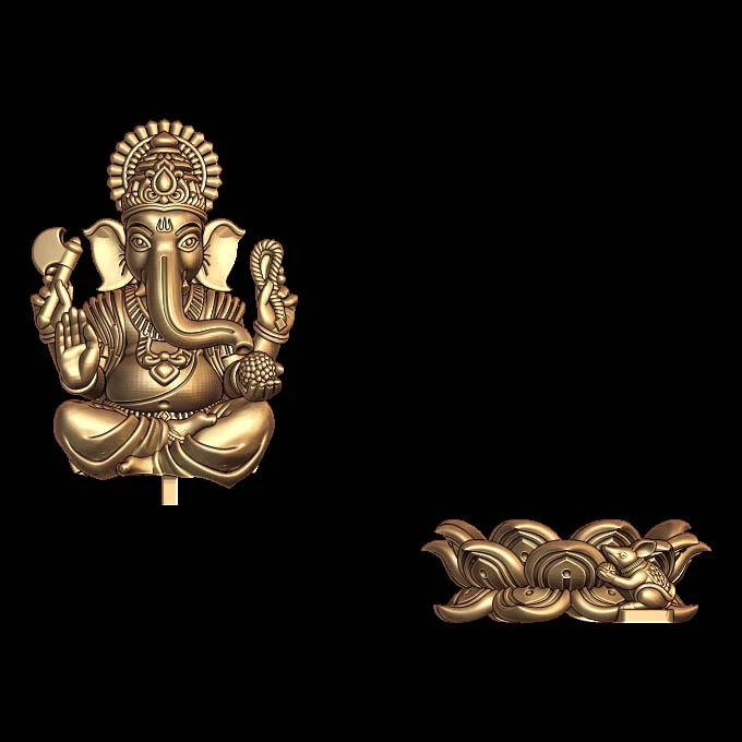Ganesh Ji 3D Model | Seated On Lotus
