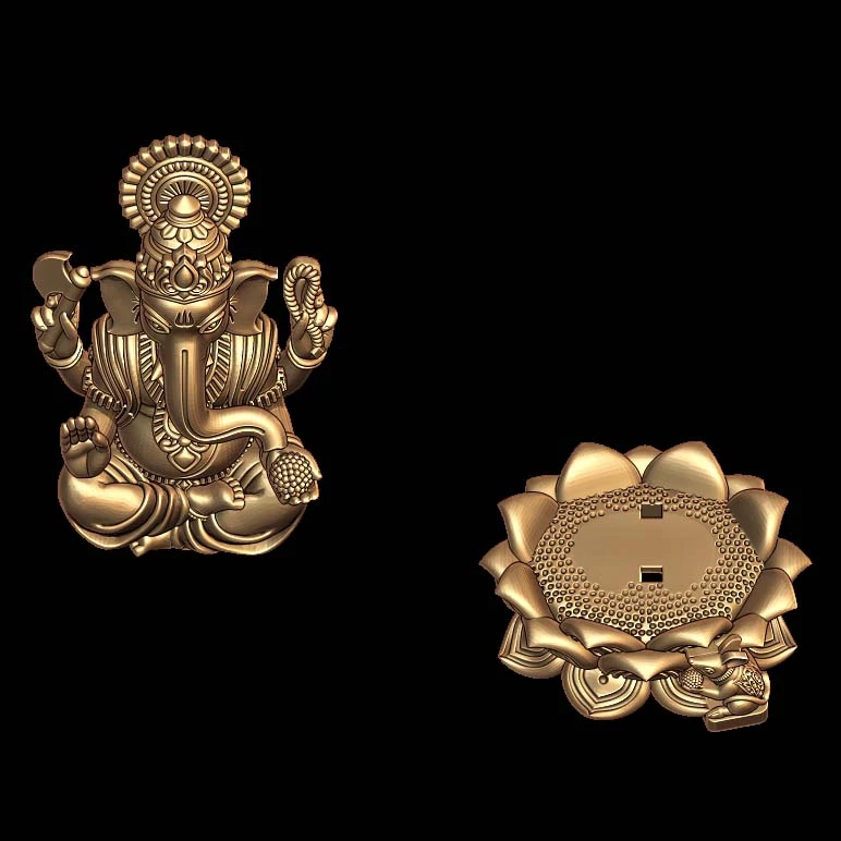 Ganesh Ji 3D Model | Seated On Lotus