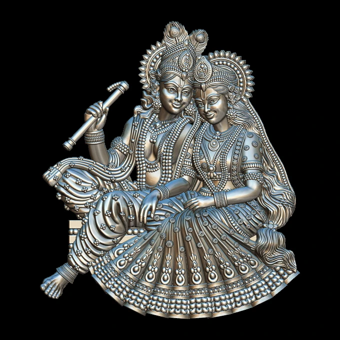 Radha Krishna Sitting 3 Model