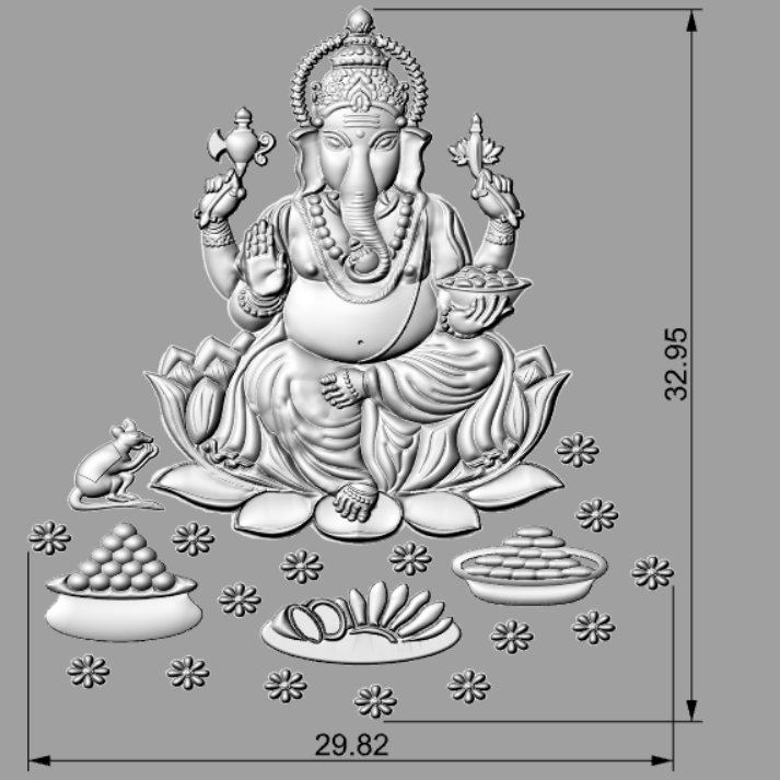 Exquisite Ganesh 3D Model Jewelry Design STL File