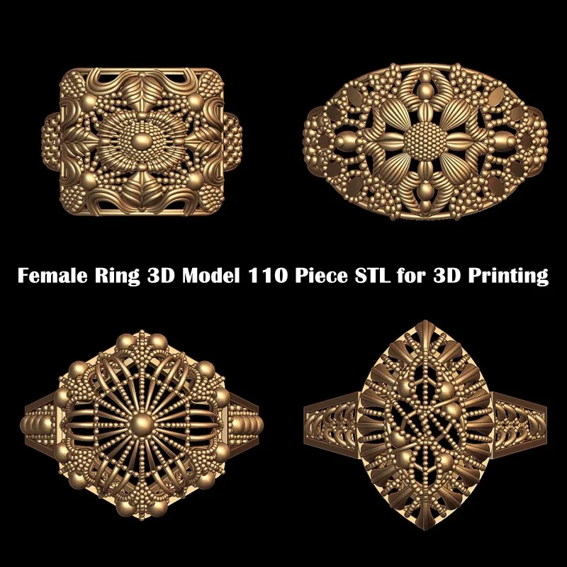 Female Ring 3D Model 110 Piece STL