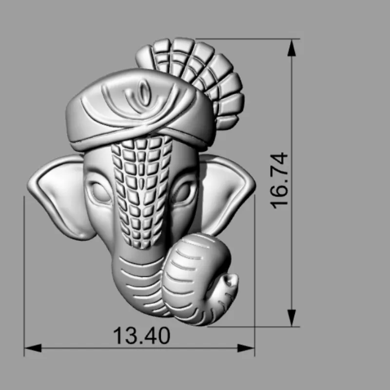Ganesh 3D Model STL File - Divine Pendant Design