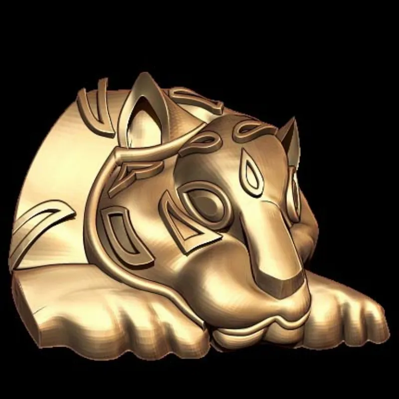 Image of Tiger Head 3D Model STL & 3DM Files