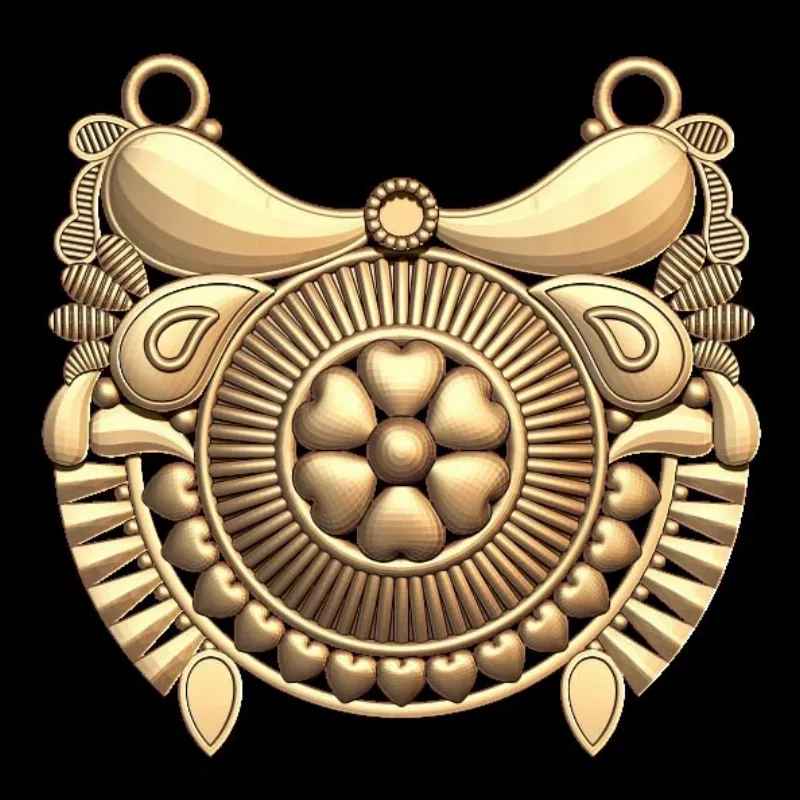 Image of Traditional 3DM Mangalsutra Pendant 3D CAD Design